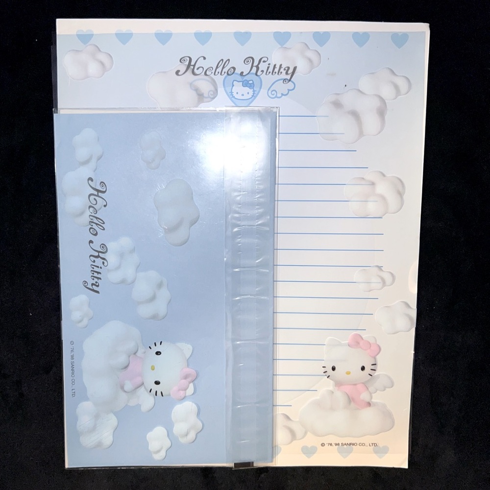 ⭐️VINTAGE 1998 + 1999 HELLO KITTY⭐️SANRIO ANGEL RARE COLLECTABLE STATIONARY SET